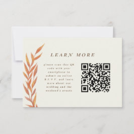 Oranje Simple Branch Wedding Information Enclosure Save The Date