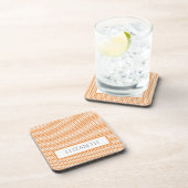 Oranje Simple Chevron Beverage Coaster Bier Onderzetter (Rechterzijde)