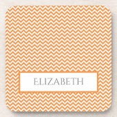 Oranje Simple Chevron Beverage Coaster Bier Onderzetter (Voorkant)