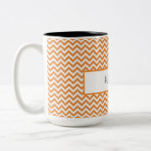 Oranje Simple Chevron Two-Tone Koffee Mok (Links)
