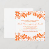 Oranje Simple Floral Wedding Invite Kaart (Voorkant / Achterkant)