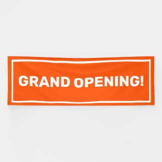 Oranje sjabloon grand opening business banner