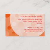 Oranje sjabloonbubbles voor Fizz-visitekaartjes Visitekaartje (Achterkant)