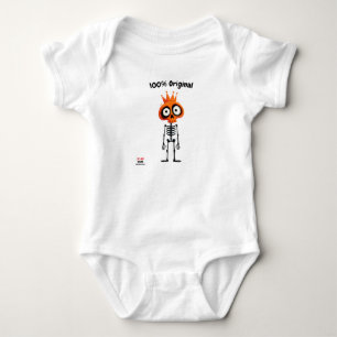 Oranje Skelet met Kroon Leuke Uniseks Stijl Romper