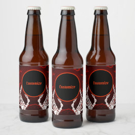 Oranje Skelethanden Bier Etiket
