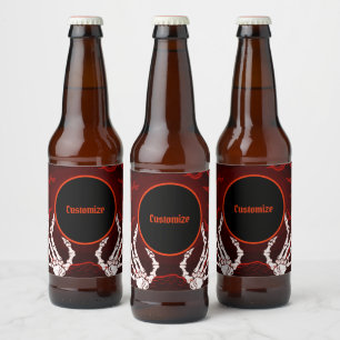 Oranje Skelethanden Bier Etiket