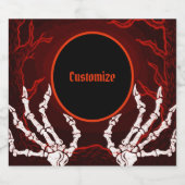 Oranje Skelethanden Bier Etiket (Enkel label)