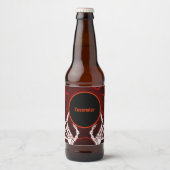 Oranje Skelethanden Bier Etiket (Voorkant)