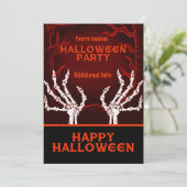 Oranje Skelethanden Kaart (Staand voorkant)