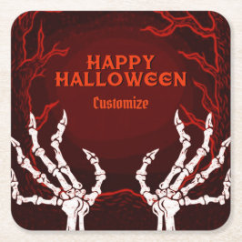 Oranje Skelethanden Kartonnen Onderzetters