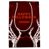 Oranje Skelethanden Medium Cadeauzakje (Voorkant)