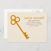 Oranje Skeleton Key bewegende aankondigingen Aankondigingskaart (Voorkant / Achterkant)