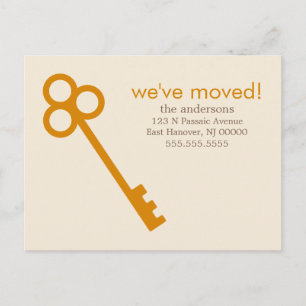 Oranje Skeleton Key Moving Announements Aankondigingskaart