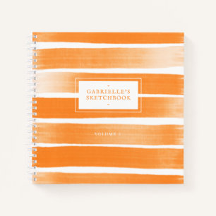 Oranje Sketchbook Stripes Jouw naam Journal Notitieboek