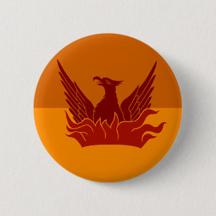 Oranje Skies Fog & Gold Flag Ronde Button 5,7 Cm