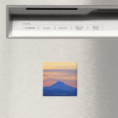 Oranje Sky Snow Capped Blue Mountain Magneet (Insitu (Vaatwasser))