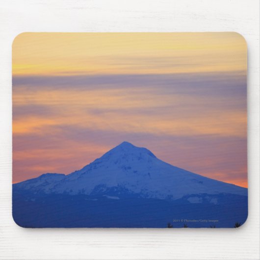 Oranje Sky Snow Capped Blue Mountain Muismat (Voorkant)