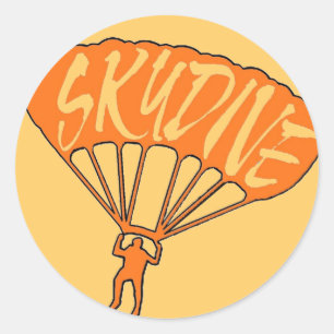 Oranje skydive fanatieke raam stickers