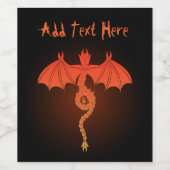 Oranje slangendraak wijn etiket (Enkel label)