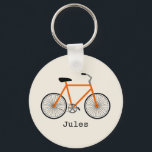 Oranje Sleutelhanger<br><div class="desc">Een sleutelhanger met een afbeelding van een oranje fiets. Personaliseer met jouw naam onder de fiets.</div>
