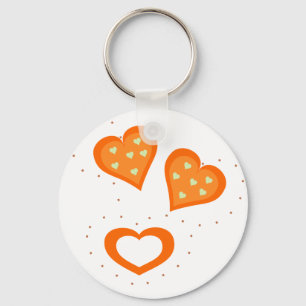 Oranje Sleutelhanger harten