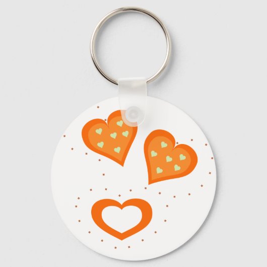 Oranje Sleutelhanger harten (Voorkant)
