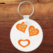 Oranje Sleutelhanger harten (Voorkant)