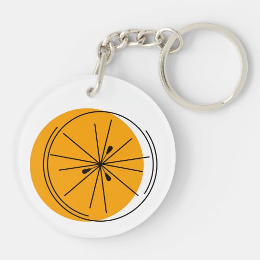 Oranje sleutelhanger van Citrus, dubbelzijdig (Achterkant)