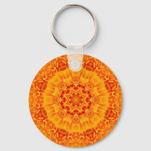 Oranje sleutelketen Marigold Mandala Sleutelhanger