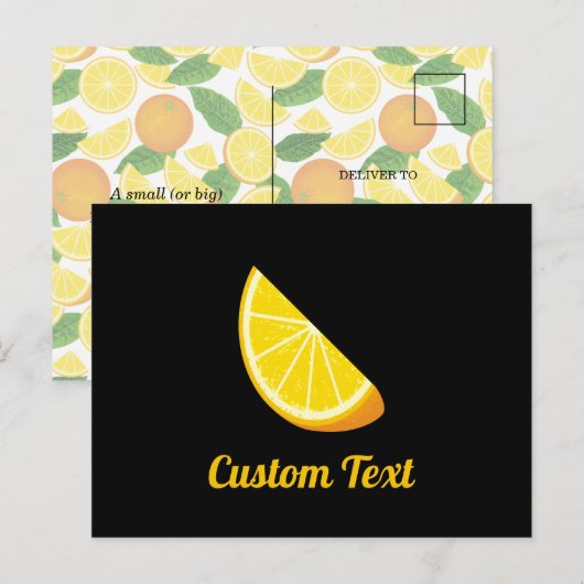 Oranje slice briefkaart (Voorkant / Achterkant)