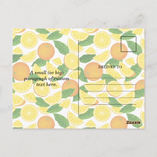 Oranje slice briefkaart (Achterkant)