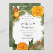 Oranje slice dennenkrans verlovingsfeestje kaart (Voorkant / Achterkant)