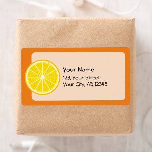 Oranje slice etiket (Insitu)