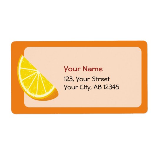 Oranje slice etiket (Voorkant)