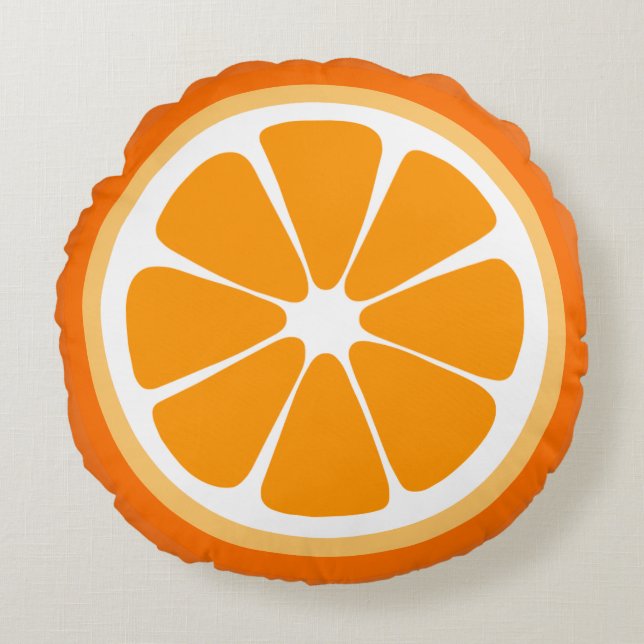 Oranje Slice Food Pillow Rond Kussen (Voorkant)