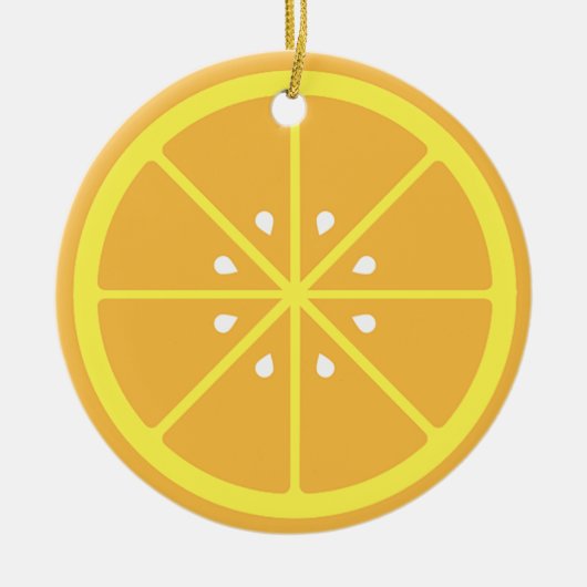 Oranje slice keramisch ornament (Voorkant)