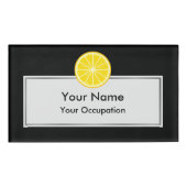 Oranje slice naambadge (Voorkant)