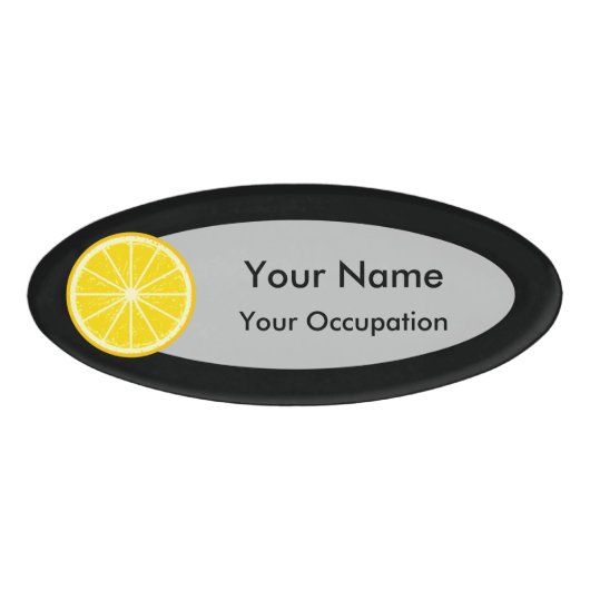 Oranje slice naambadge (Voorkant)