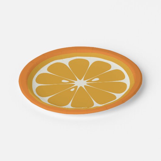 Oranje slice papieren bordje (Gekanteld)