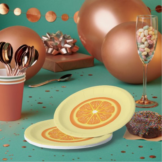 Oranje slice papieren bordje (Multi)