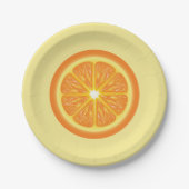 Oranje slice papieren bordje (Voorkant)