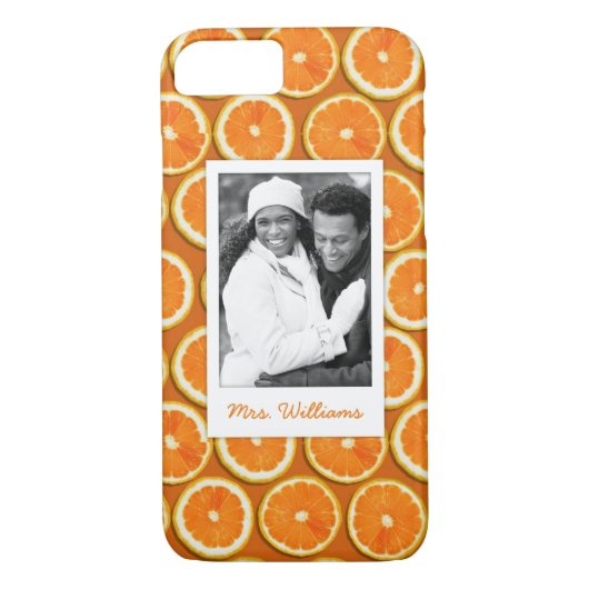 Oranje slice-patroon | Foto toevoegen Case-Mate iPhone Case (Achterkant)