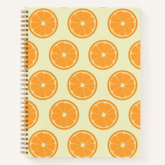 Oranje Slice Pattern Spiral Notitieboek (Voorkant)