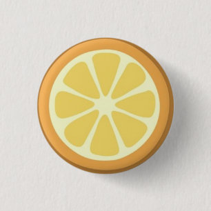 Oranje slice-pin ronde button 3,2 cm