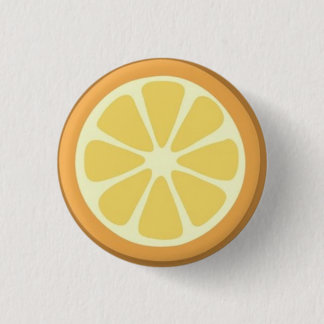 Oranje slice-pin ronde button 3,2 cm