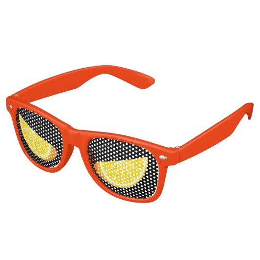 Oranje slice retro zonnebril (Gekanteld)