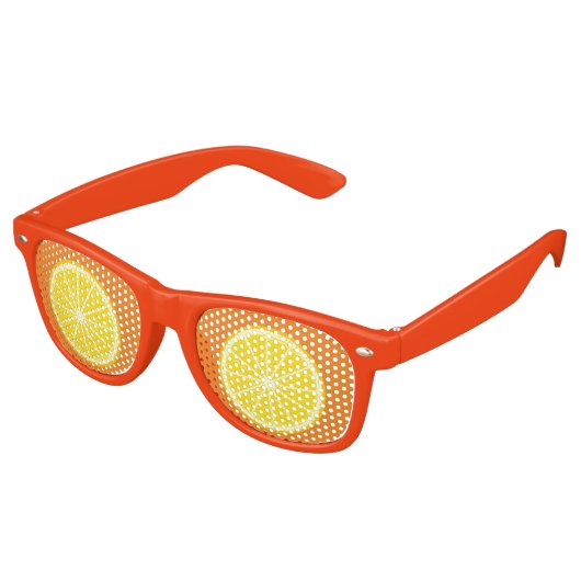 Oranje slice retro zonnebril (Gekanteld)