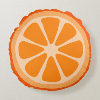 Oranje slice rond kussen