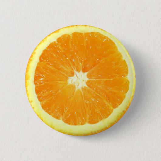 Oranje slice ronde button 5,7 cm (Voorkant)