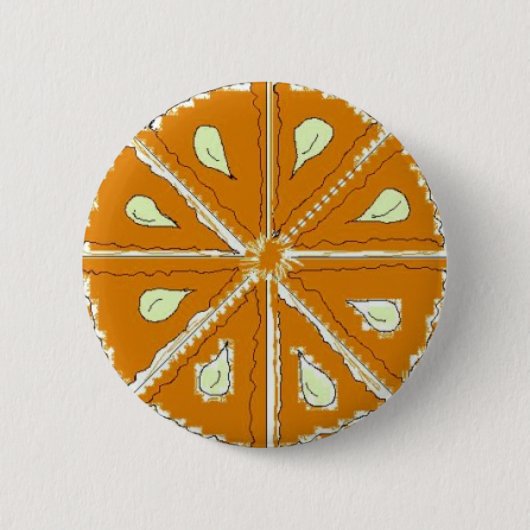 Oranje slice ronde button 5,7 cm (Voorkant)